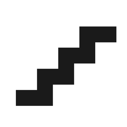 Stairs icon, solid style, from Material Design Icons