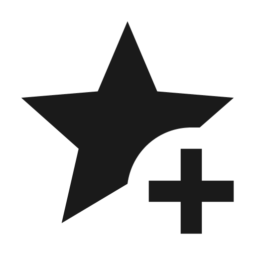 Star plus icon, solid style, from Material Design Icons