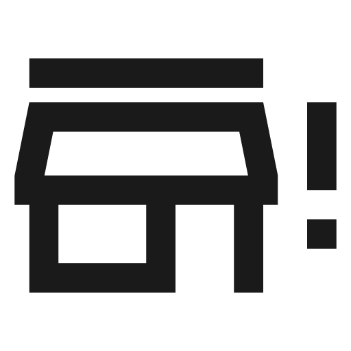 Store alert outline icon, outline style, from Material Design Icons