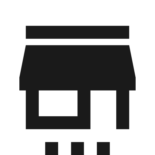 Store settings icon, solid style, from Material Design Icons