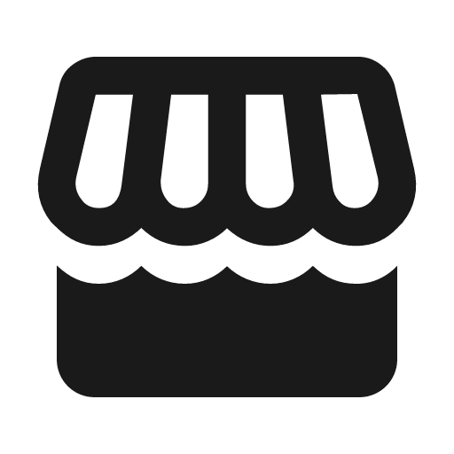 Storefront icon, solid style, from Material Design Icons