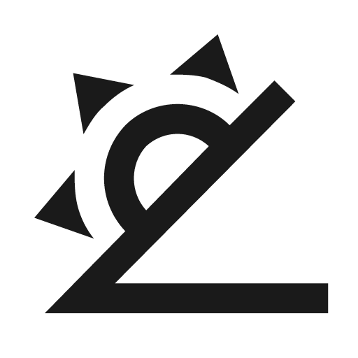 Sun angle outline icon, outline style, from Material Design Icons
