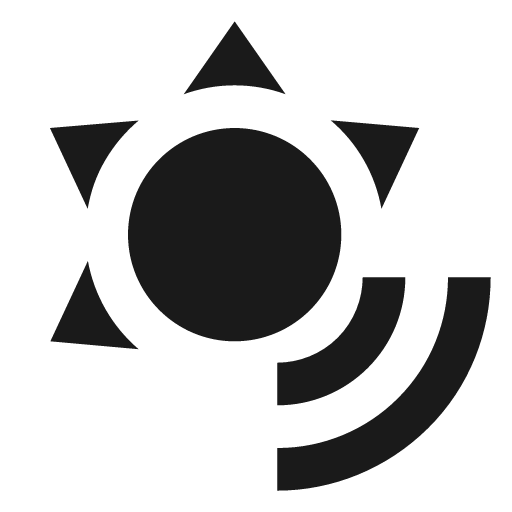 Sun wireless icon, solid style, from Material Design Icons
