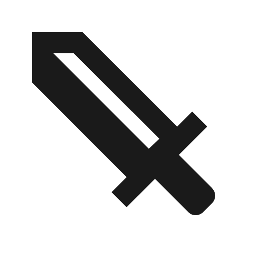Sword icon, solid style, from Material Design Icons
