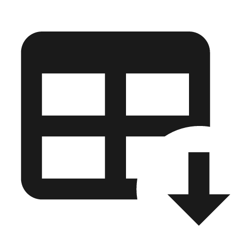 Table arrow down icon, solid style, from Material Design Icons