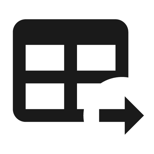 Table arrow right icon, solid style, from Material Design Icons