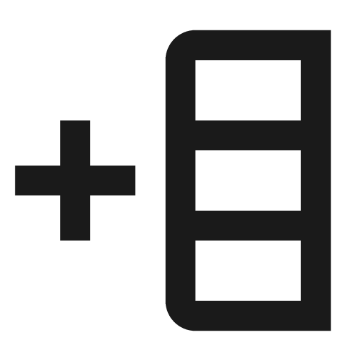 Table column plus before icon, solid style, from Material Design Icons