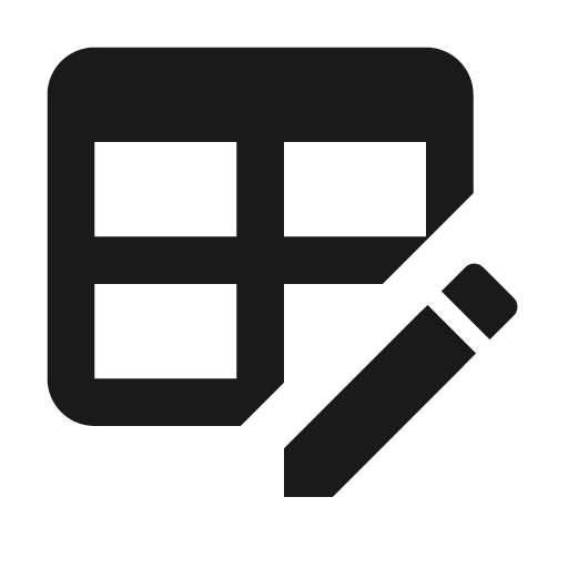 Table edit icon, solid style, from Material Design Icons