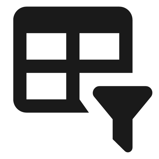 Table filter icon, solid style, from Material Design Icons