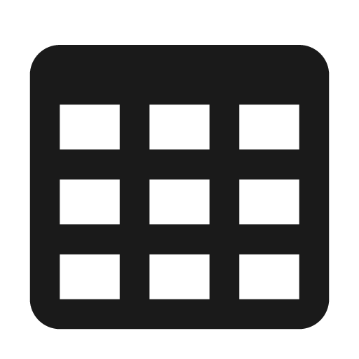 Table large icon, solid style, from Material Design Icons
