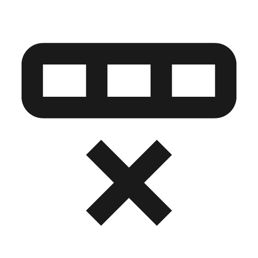 Table row remove icon, solid style, from Material Design Icons