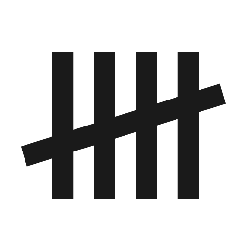 Tally mark 5 icon, solid style, from Material Design Icons