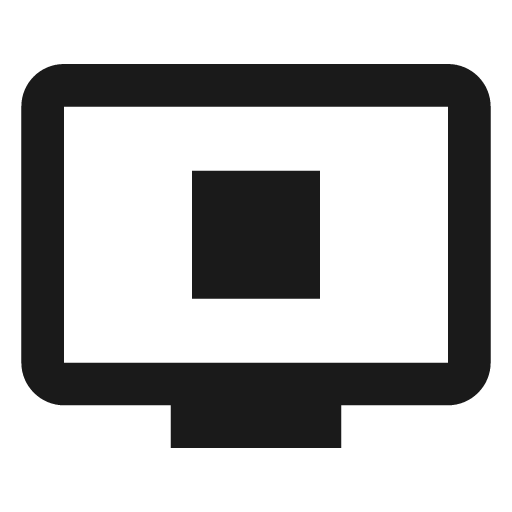 Television stop icon, solid style, from Material Design Icons
