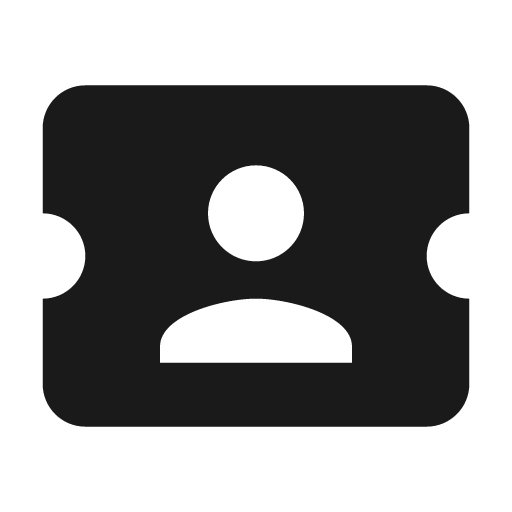 Ticket account icon, solid style, from Material Design Icons