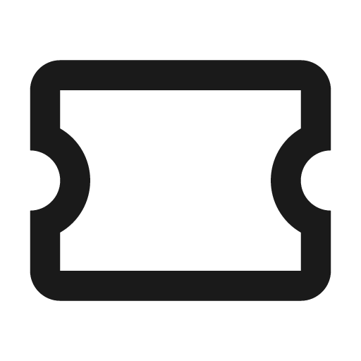 Ticket outline icon, outline style, from Material Design Icons