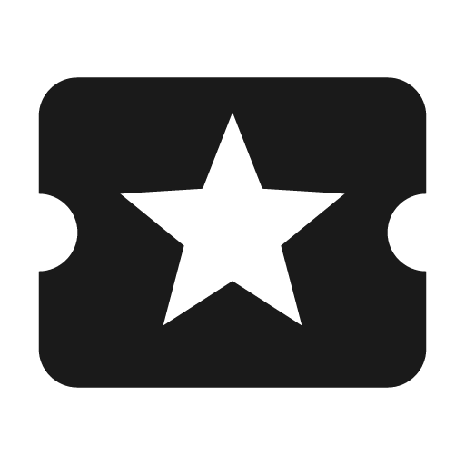 Ticket icon, solid style, from Material Design Icons