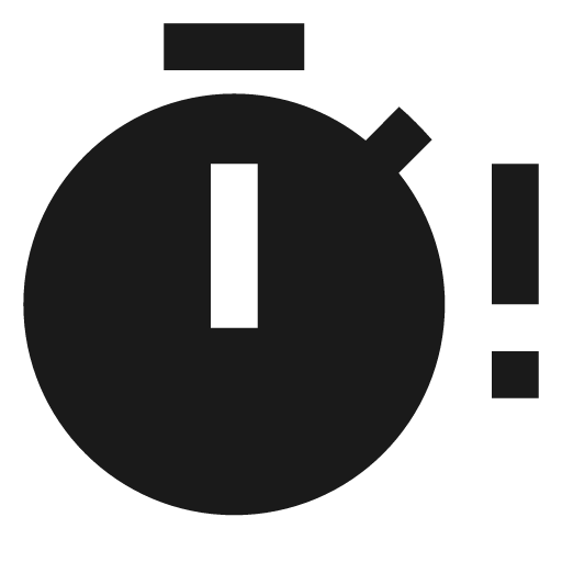 Timer alert icon, solid style, from Material Design Icons