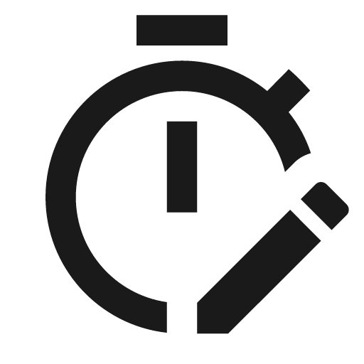 Timer edit outline icon, outline style, from Material Design Icons
