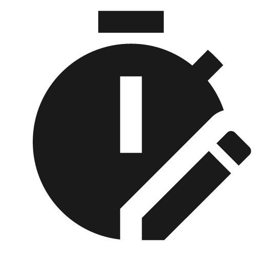 Timer edit icon, solid style, from Material Design Icons