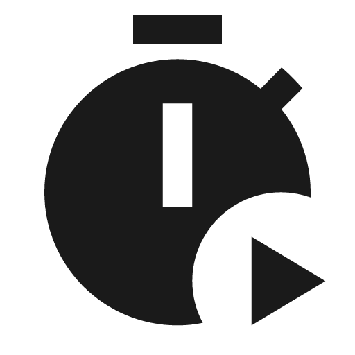 Timer play icon, solid style, from Material Design Icons