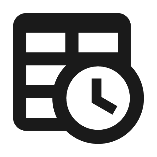 Timetable icon, solid style, from Material Design Icons