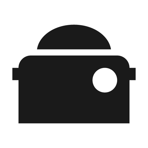 Toaster icon, solid style, from Material Design Icons