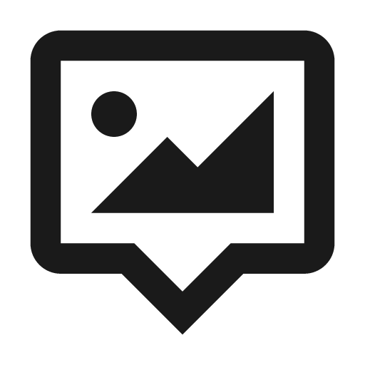 Tooltip image outline icon, outline style, from Material Design Icons