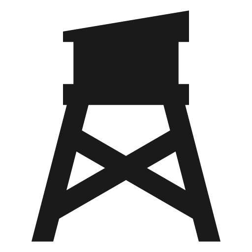 Tower beach icon, solid style, from Material Design Icons