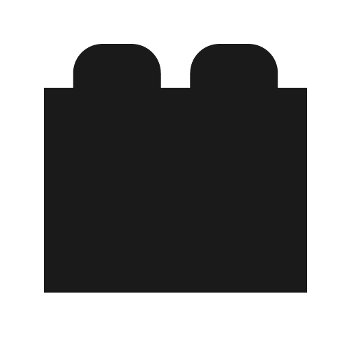 Toy brick icon, solid style, from Material Design Icons