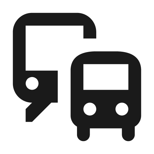 Train bus icon, solid style, from Material Design Icons