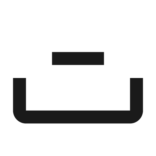 Tray minus icon, solid style, from Material Design Icons