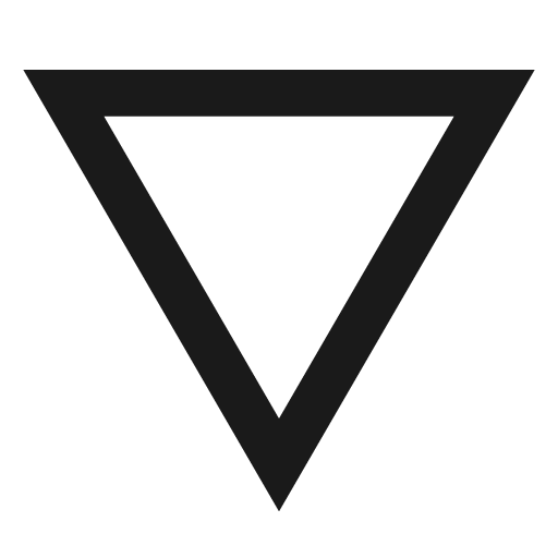 Triangle down outline icon, outline style, from Material Design Icons