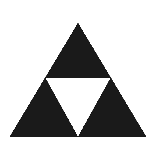Triforce icon, solid style, from Material Design Icons