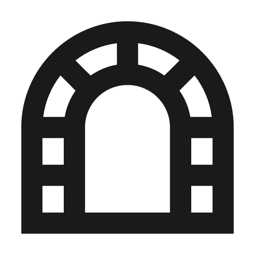 Tunnel outline icon, outline style, from Material Design Icons