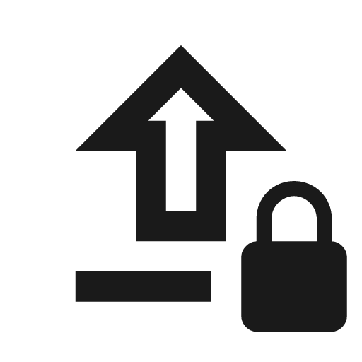 Upload lock outline icon, outline style, from Material Design Icons