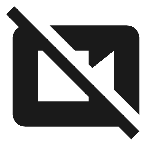 Video box off icon, solid style, from Material Design Icons