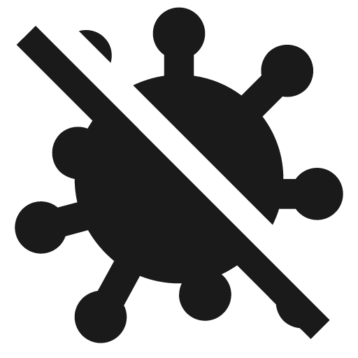 Virus off icon, solid style, from Material Design Icons