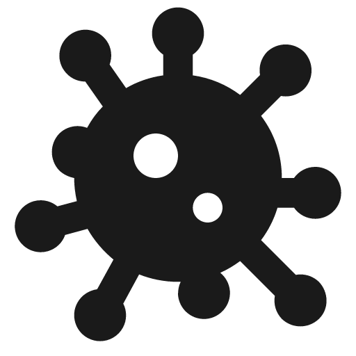 Virus icon, solid style, from Material Design Icons