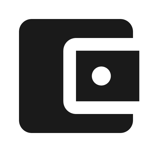 Wallet icon, solid style, from Material Design Icons