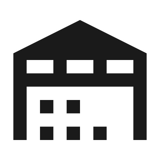 Warehouse icon, solid style, from Material Design Icons