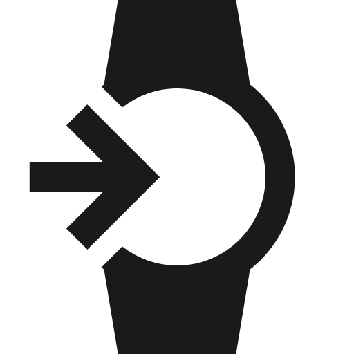 Watch import icon, solid style, from Material Design Icons
