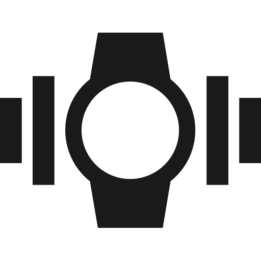 Watch vibrate icon, solid style, from Material Design Icons
