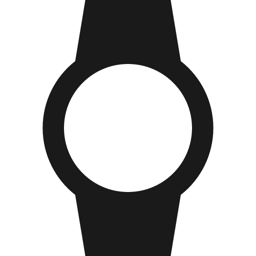 Watch icon, solid style, from Material Design Icons