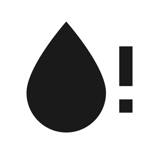 Water alert icon, solid style, from Material Design Icons
