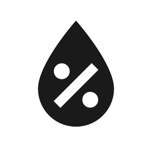 Water percent icon, solid style, from Material Design Icons