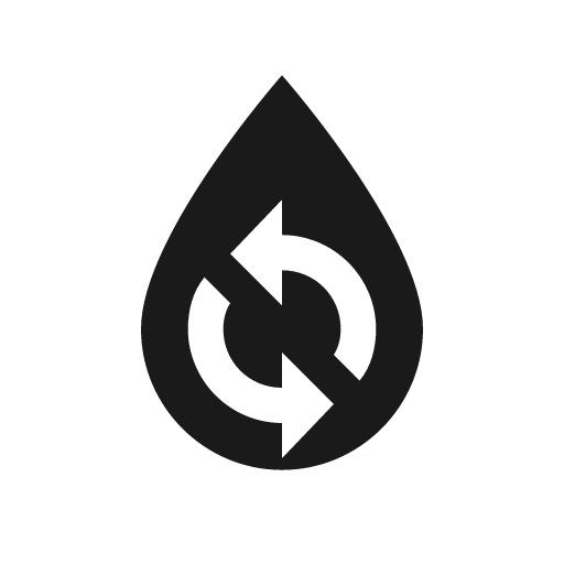 Water sync icon, solid style, from Material Design Icons
