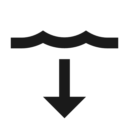 Wave arrow down icon, solid style, from Material Design Icons