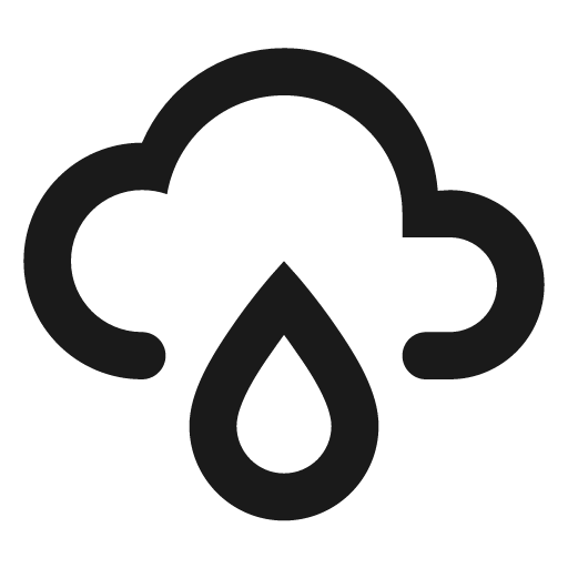 Weather rainy icon, solid style, from Material Design Icons