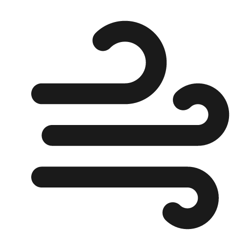 Weather windy icon, solid style, from Material Design Icons