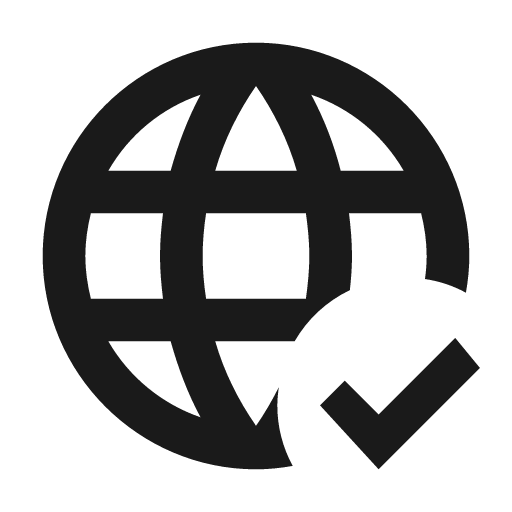 Web check icon, solid style, from Material Design Icons